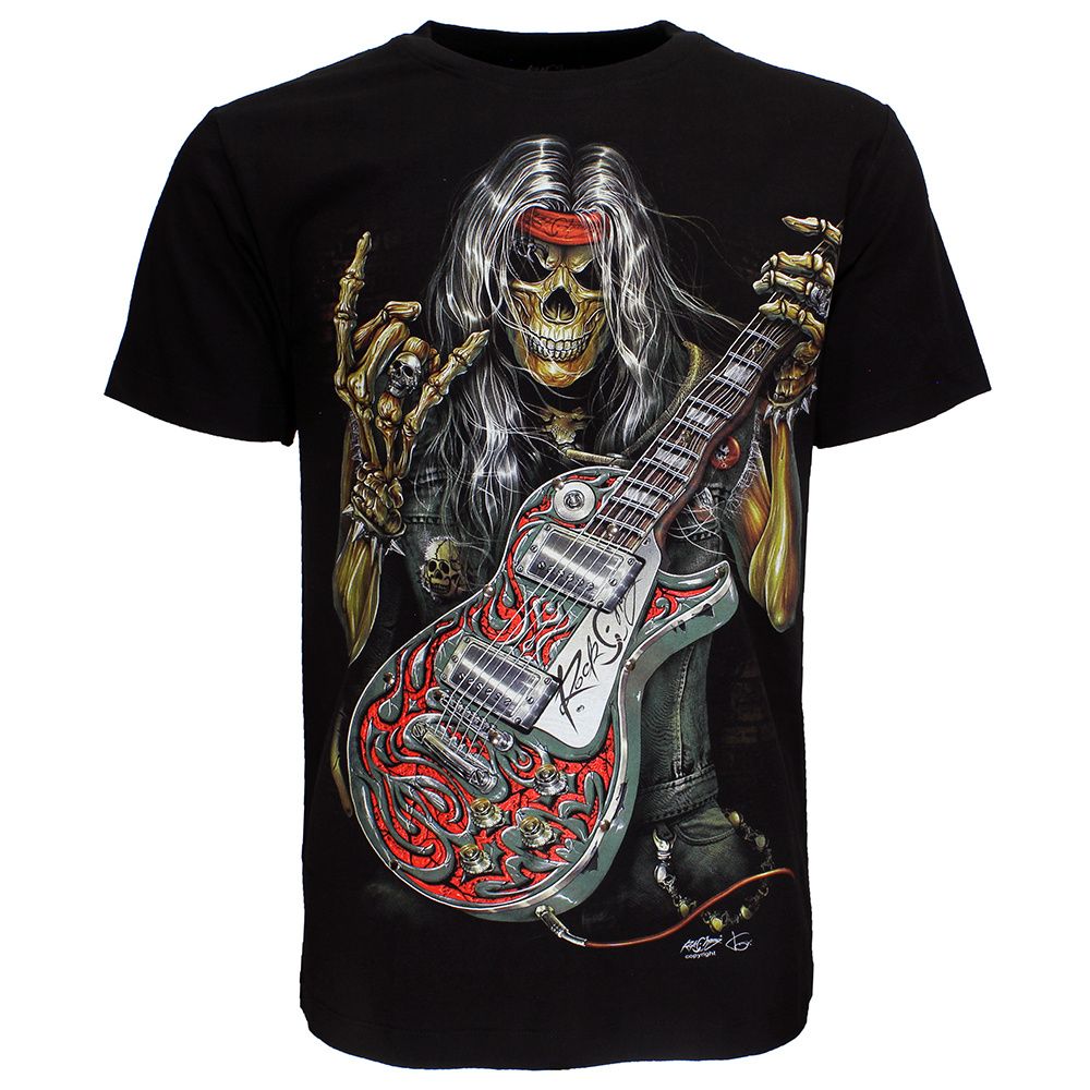 Skull Rock Guitar Metal T-Shirt