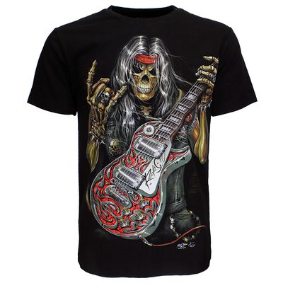 Skull Rock Guitar Metal T-Shirt