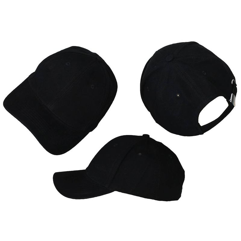 Basic Plain Cap Black 3-Pack