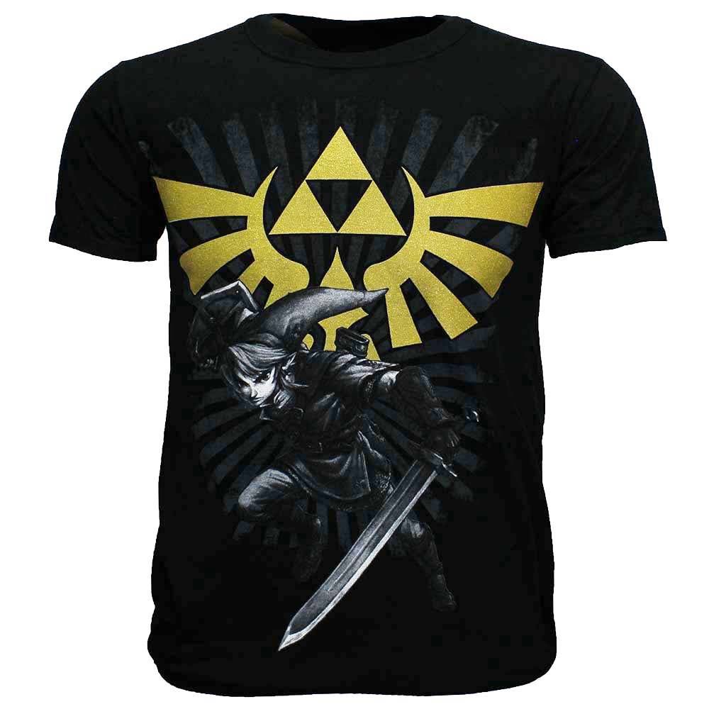 The Legend of Zelda Link with Gold Hyrule Crest Logo T-Shirt