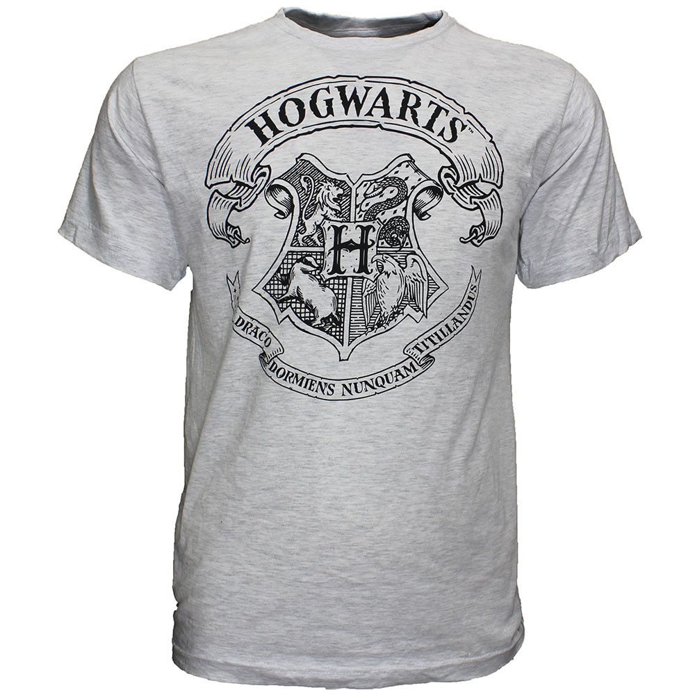 Harry Potter Hogwarts School Emblem T-Shirt Grey