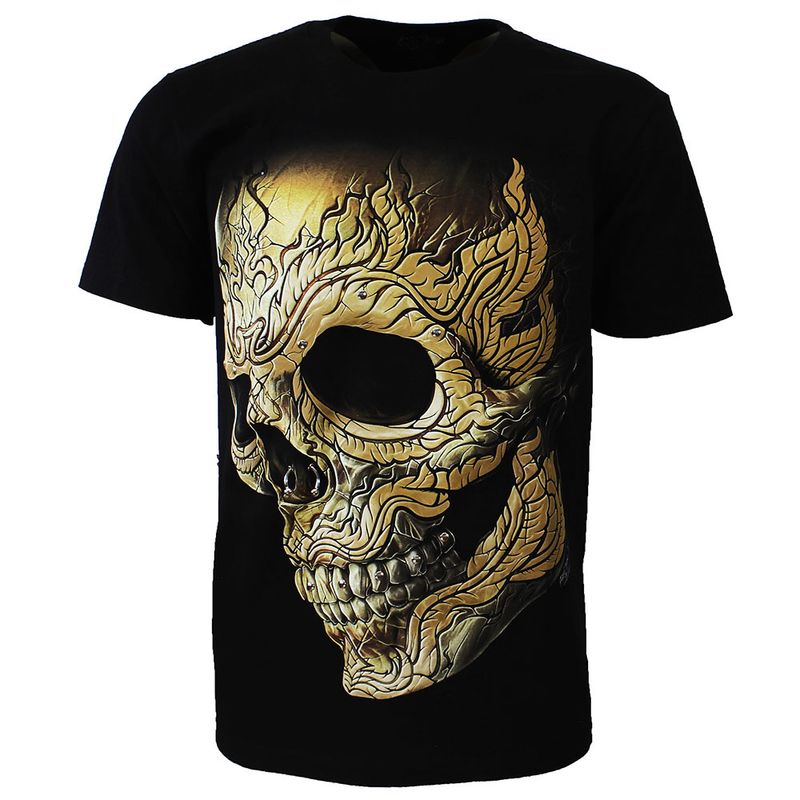 Pierced Skull Rock T-Shirt 3D Glow in The Dark