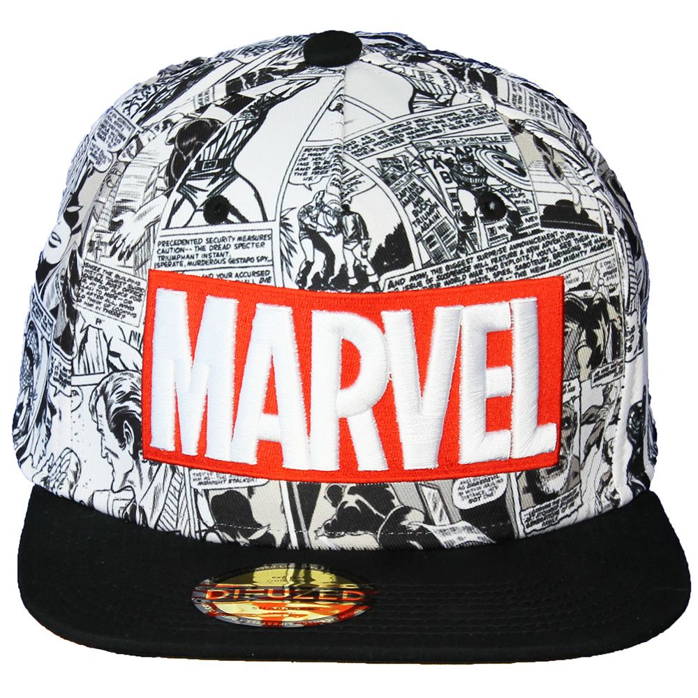 Marvel Comics Classic Red and White Logo Snapback Cap Hat