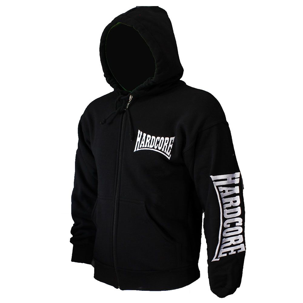 Hardcore Embroidered Logo Vest Hoodie with Zipper