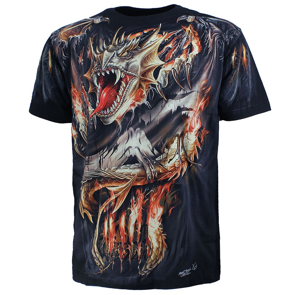 Biker Fire Dragon T-Shirt