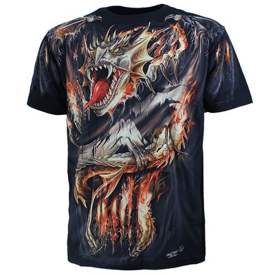 Biker Fire Dragon T-Shirt