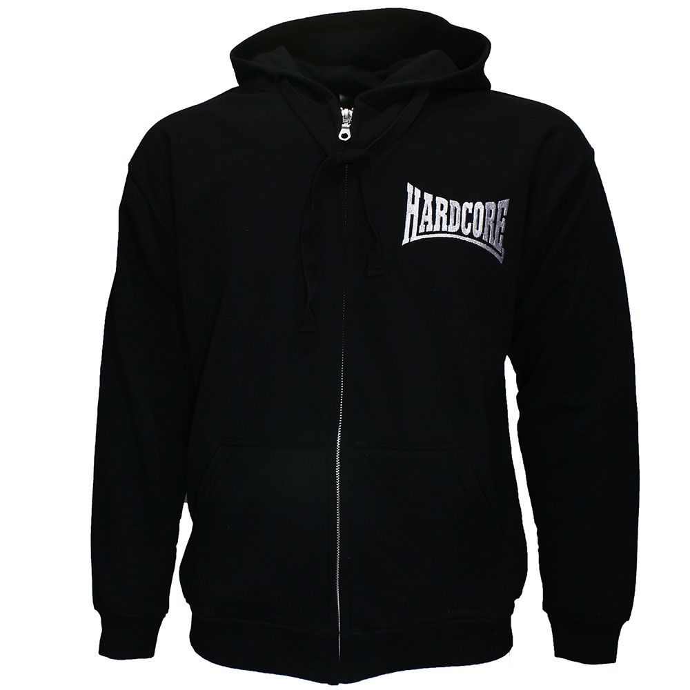 Hardcore Embroidered Logo Zipper Hoodie Jacket