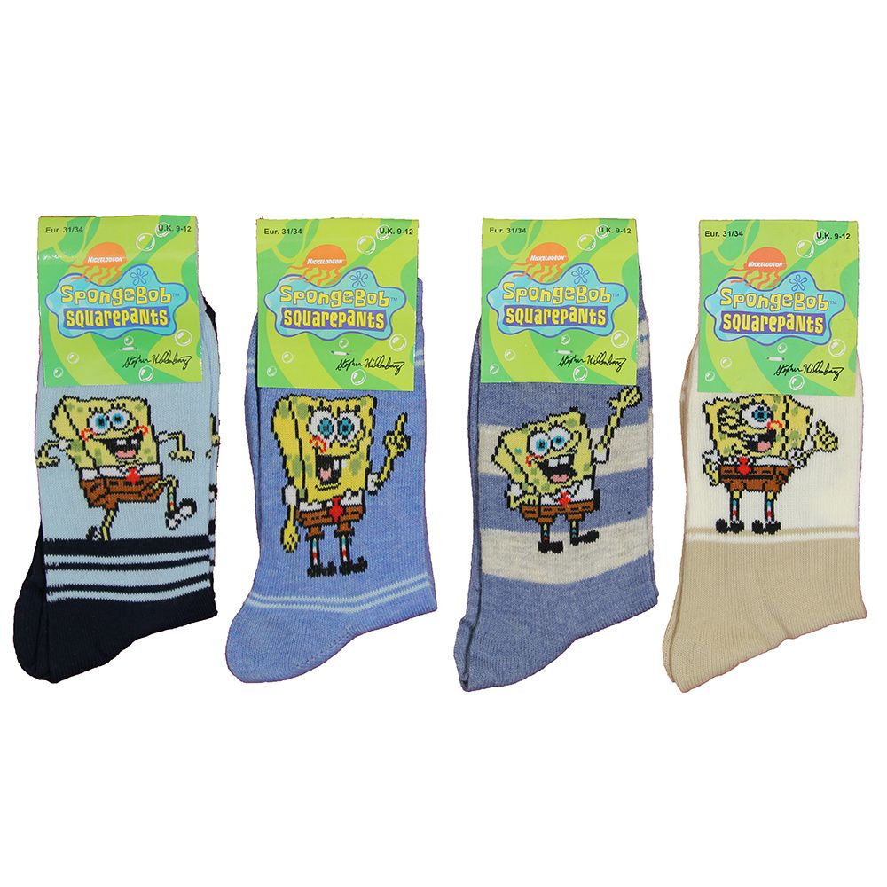 Nickelodeon Spongebob Socks Kids 4-Pack