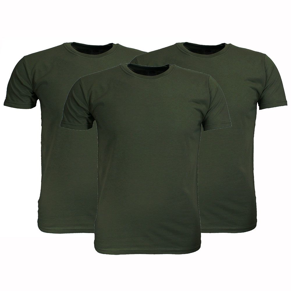 Fruit Of The Loom Plain Cotton T-Shirts 3-Pack Olive Green