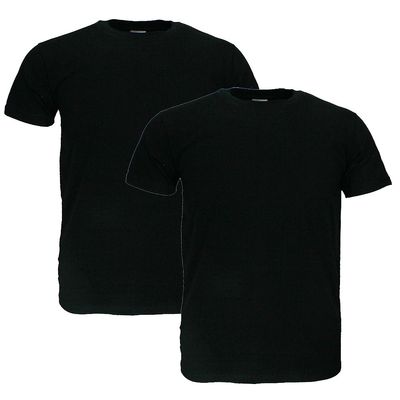 Fruit Of The Loom LARGE SIZES Plain Cotton T-Shirts 2-Pack Black
