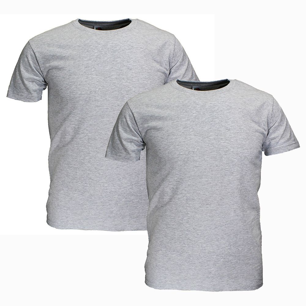 Fruit Of The Loom LARGE SIZES Blank Cotton T-Shirts 2-Pack Grey
