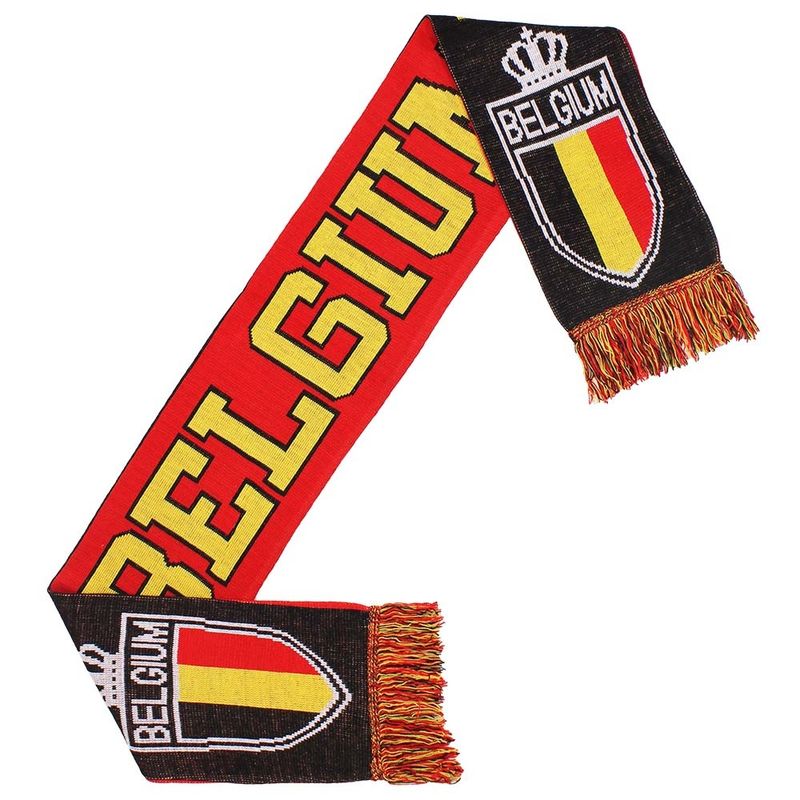 Belgium Flag and Crest Knitted Scarf