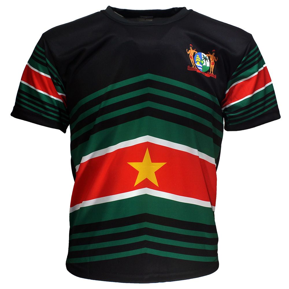 Suriname Flag Techno Style Football Sports T-Shirt