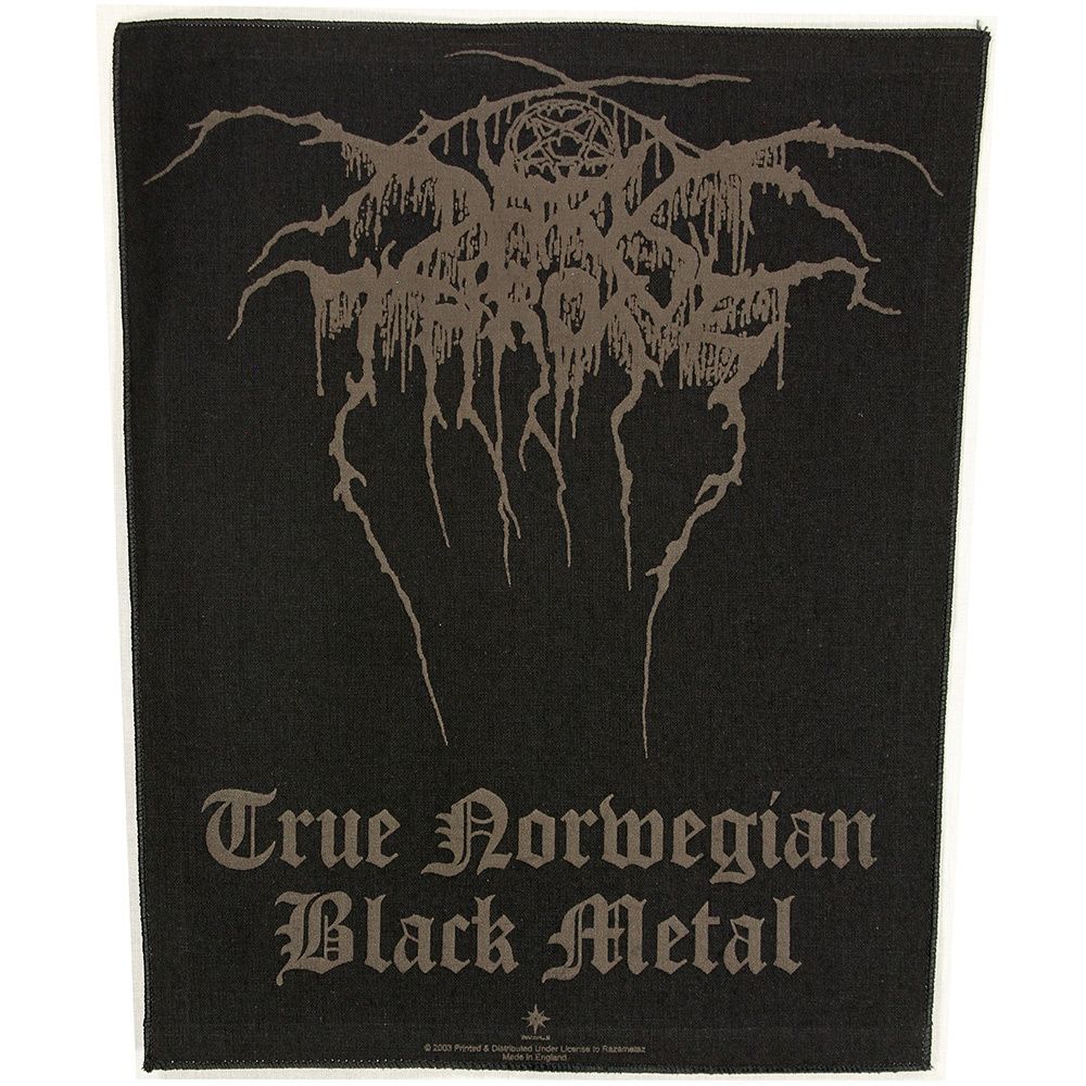 Darkthrone True Norwegian Black Metal Design Large Backpatch