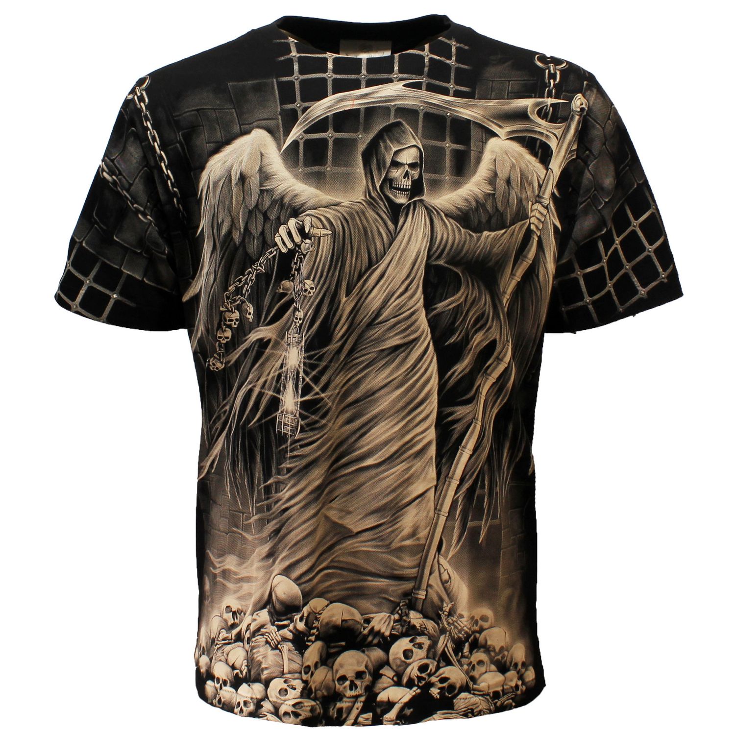 Rock Eagle Biker Imprisoned Angel Of Death T-Shirt Black