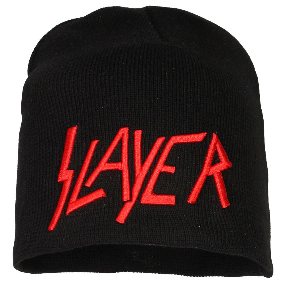 Slayer Embroidered Logo Beanie Hat Black