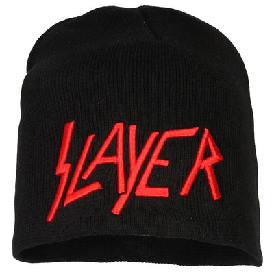 Slayer Embroidered Logo Beanie Hat Black