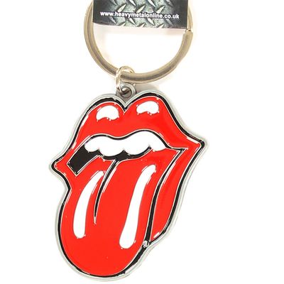 The Rolling Stones Tongue and Lips Metal Die Cast Relief Logo Keychain