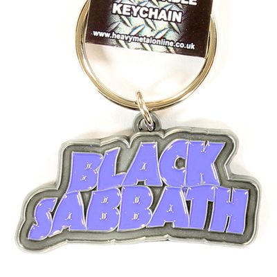 Black Sabbath Metal Enamel Fill-In Logo Keychain