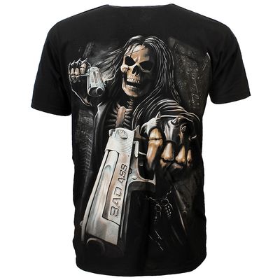 Hitman Skeleton Two Badass Guns T-Shirt Black