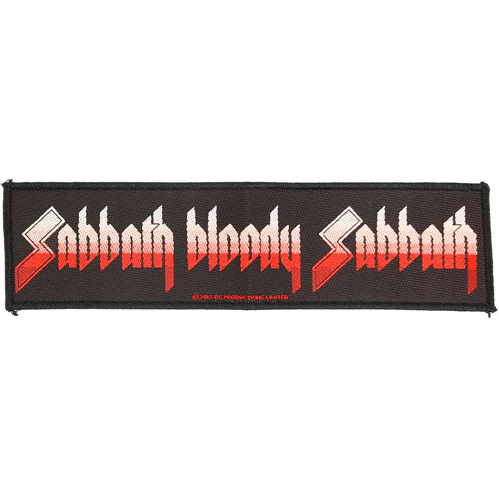 Black Sabbath Bloody Sabbath Logo Super Strip Woven Patch Emblem