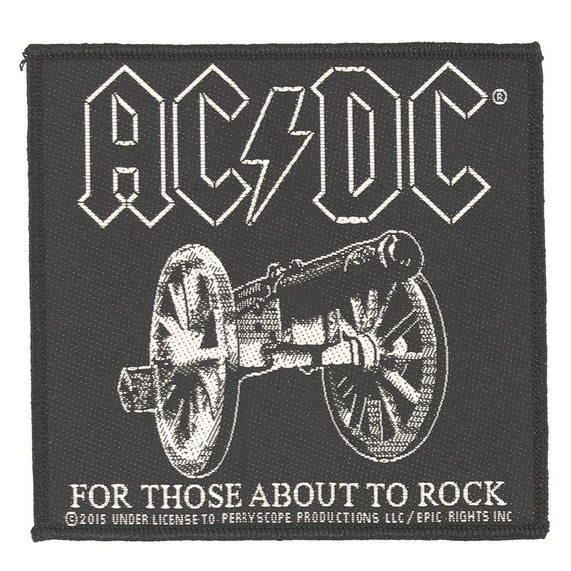 AC/DC For Those About To Rock Logo Standard Woven Patch Emblem