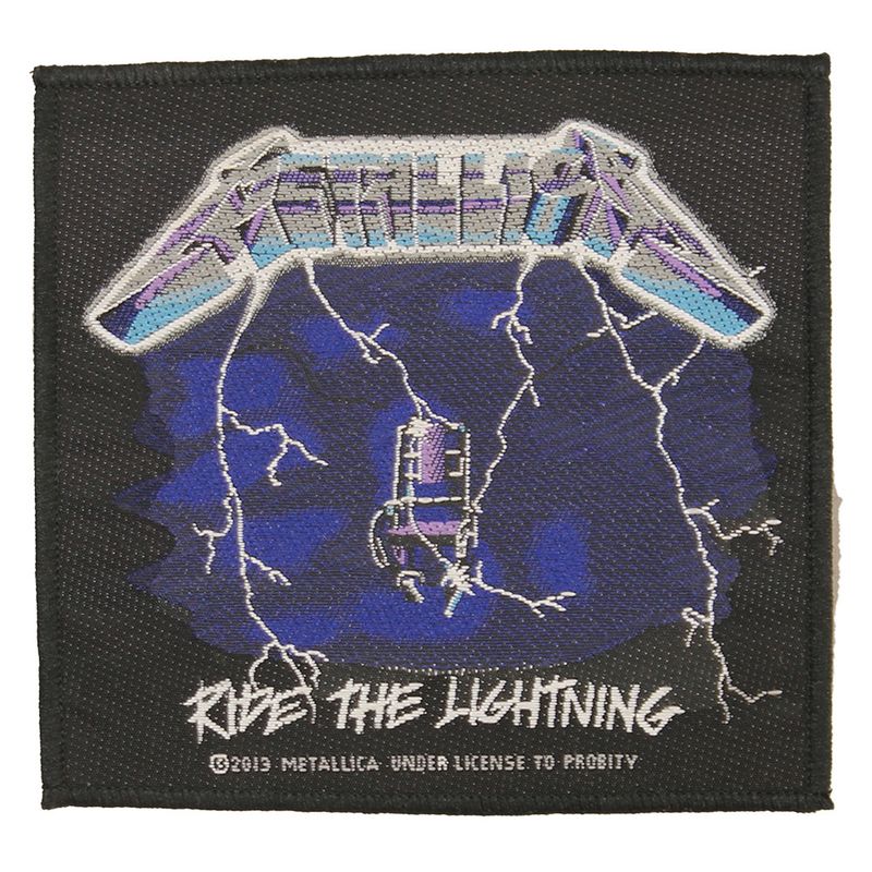 Metallica Ride The Lightning Logo Standard Woven Patch Emblem