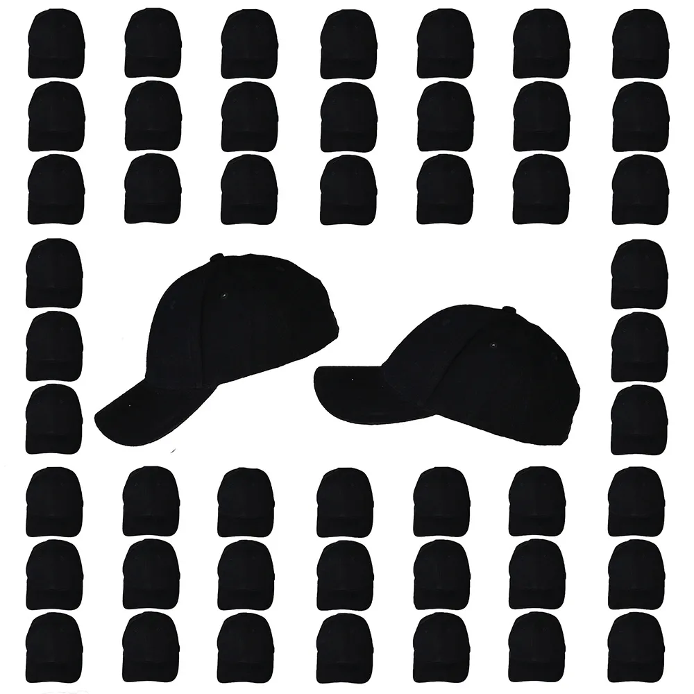 Basic Plain  Cap Black 50 pieces