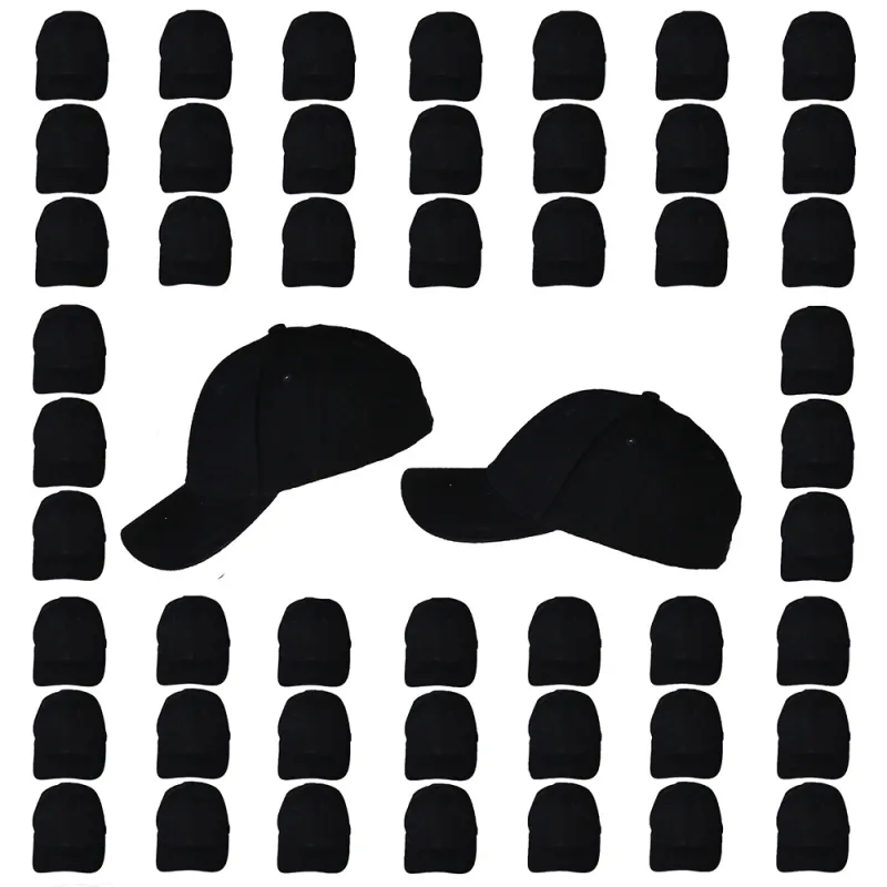 Basic Plain  Cap Black 50 pieces