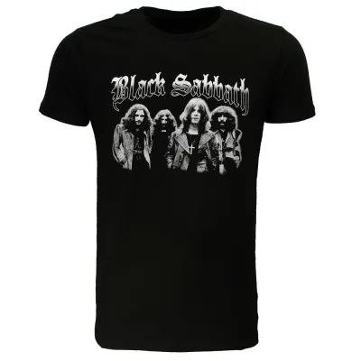 Black Sabbath Schwarz-Weiß-Foto-T-Shirt