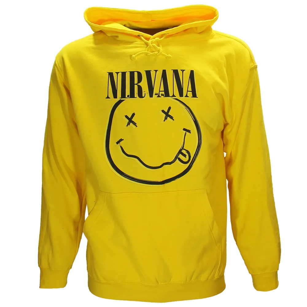 Nirvana Smiley Hoodie Sweater Jumper Yellow