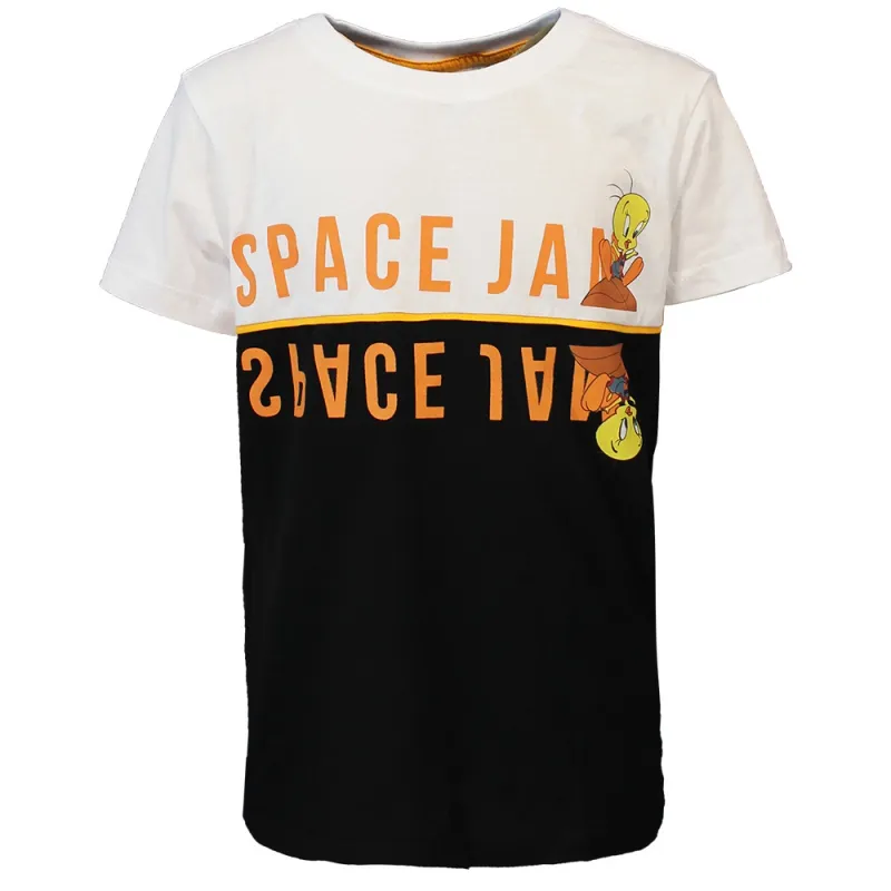 Looney Tunes Space Jam Tweety Black &amp; White Kids T-Shirt