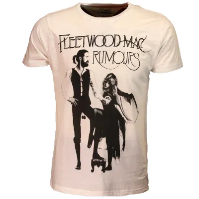 Fleetwood Mac Rumors Schwarz auf weißem T-Shirt