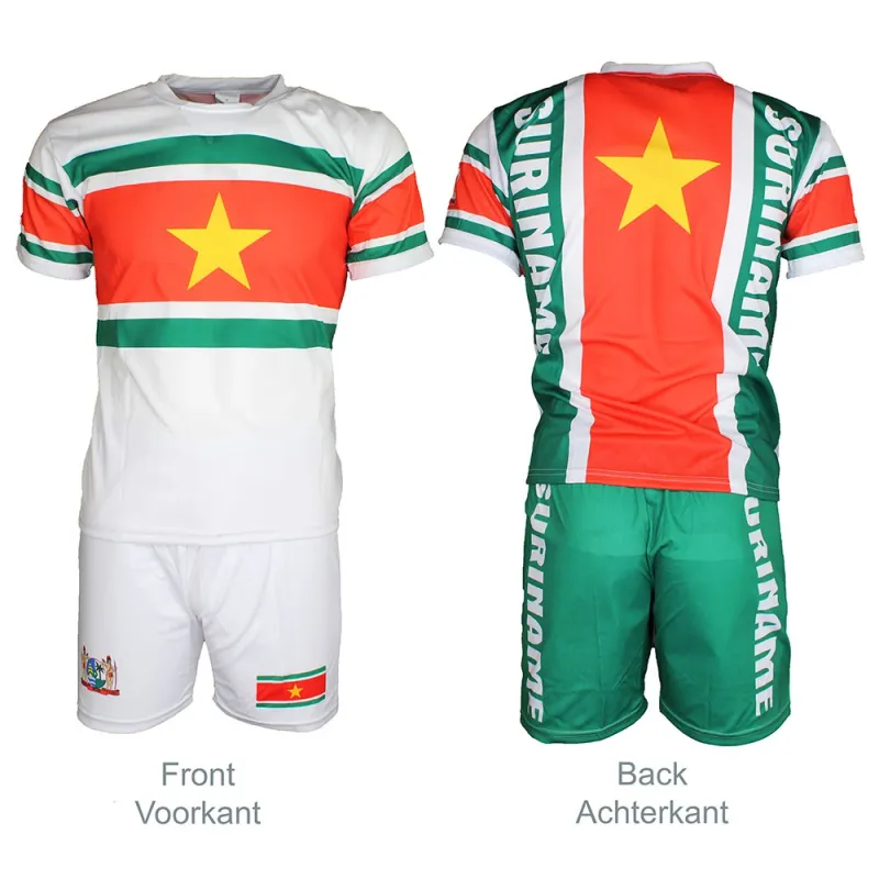 Suriname Flag Football Sports T-Shirt + Shorts Outfit Set