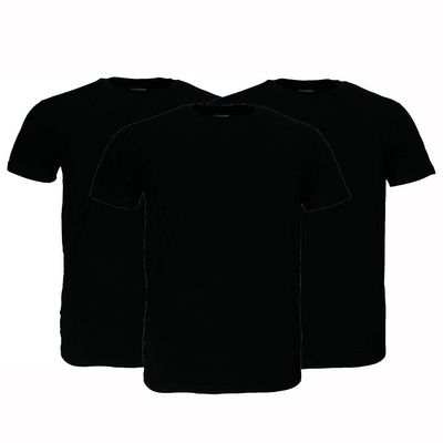 Fruit Of The Loom Blank Cotton T-Shirts 3-Pack Black