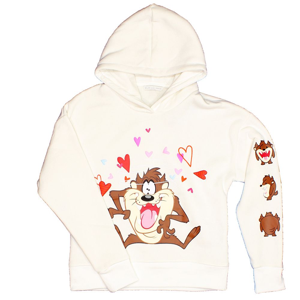 Looney Tunes Taz Tasmanian Devil Love Hearts Women Hoodie Sweater Pullover