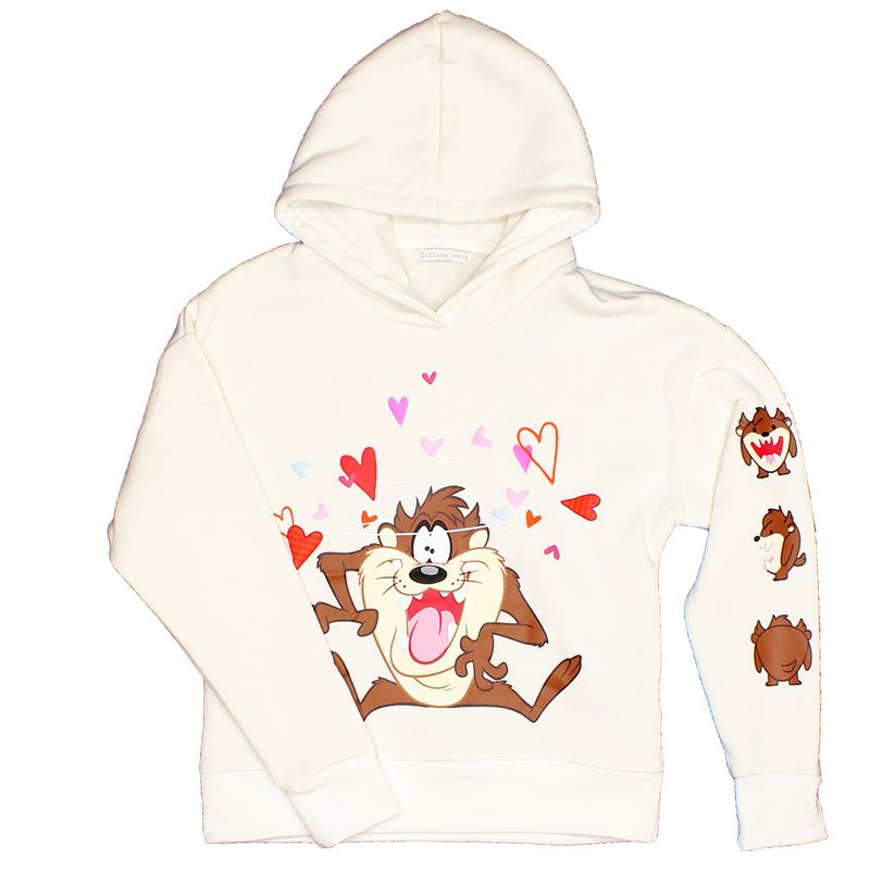 Looney Tunes Taz Tasmanian Devil Love Hearts Women Hoodie Sweater Pullover