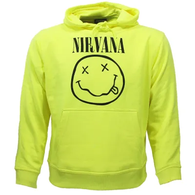 Nirvana Neon Yellow Smiley Hoodie Sweater Sweater
