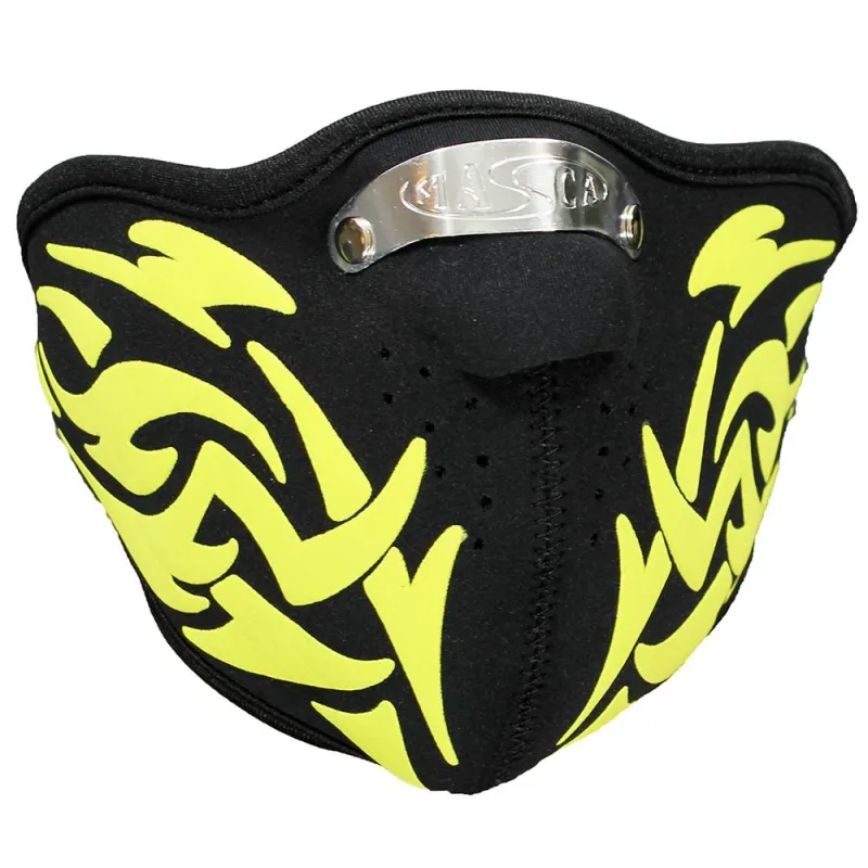 Gesichtsmaske Skimaske Gelber Tribal-Print