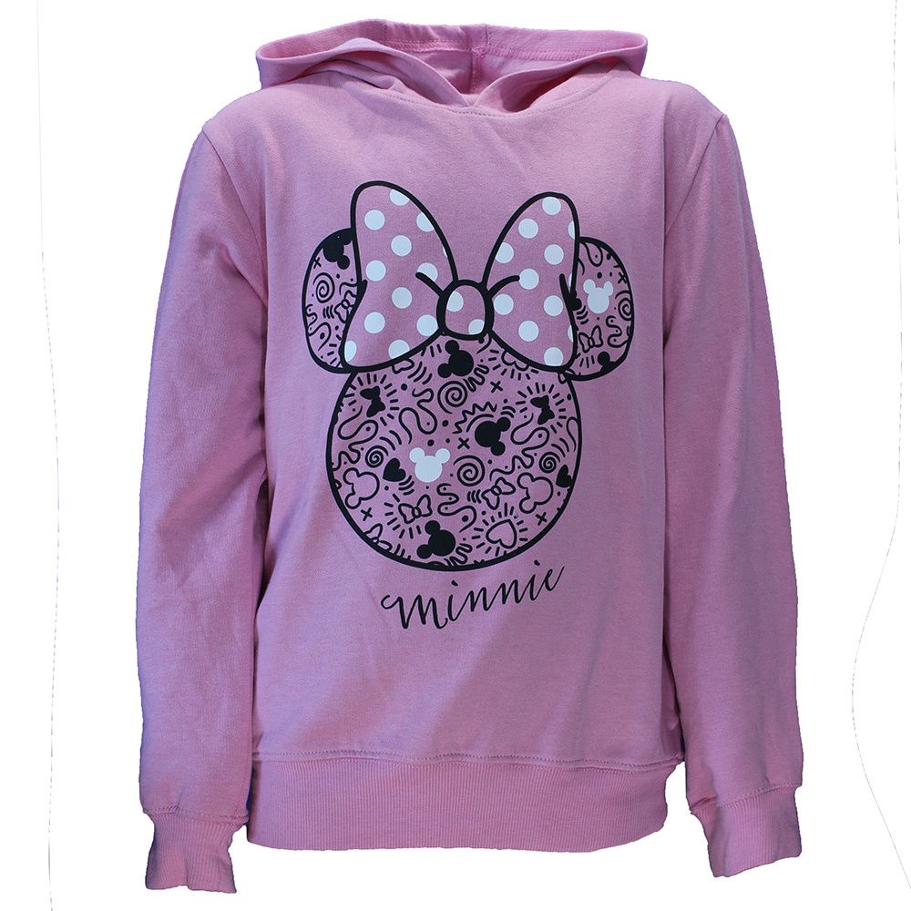Minnie Mouse Pullover Sweater Light Pink with Hood