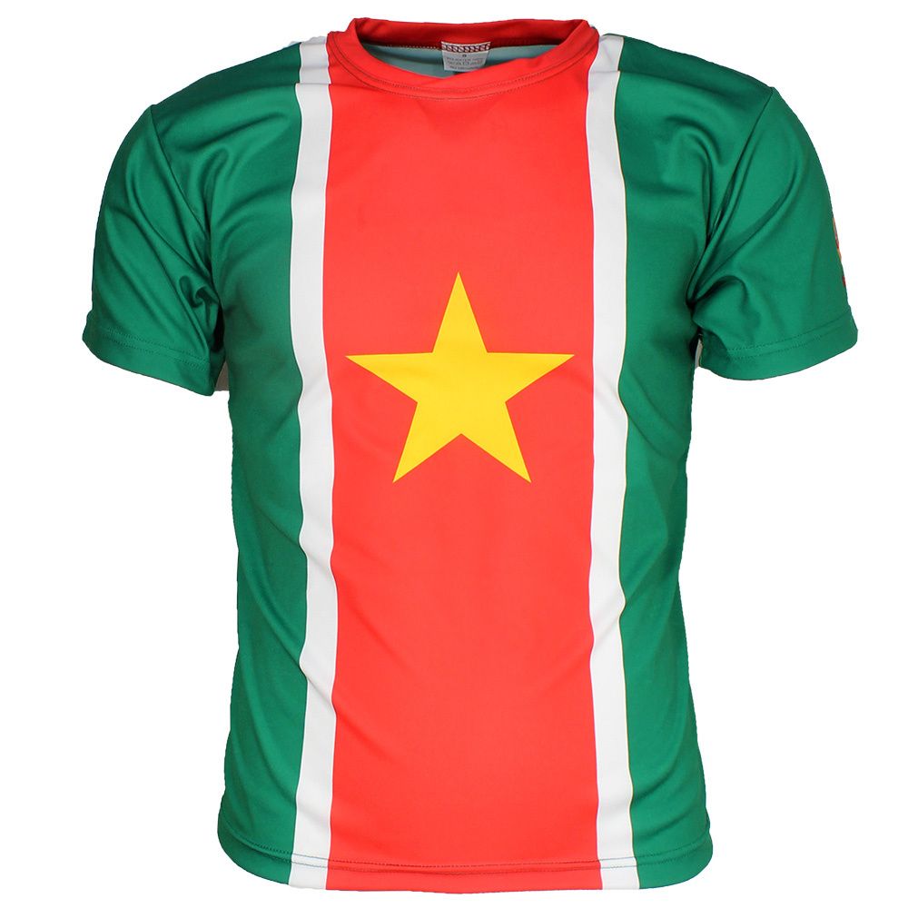 Suriname Flag Oldschool Style Football T-Shirt