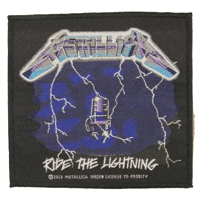 Metallica Ride The Lightning Logo Standard Woven Patch Emblem