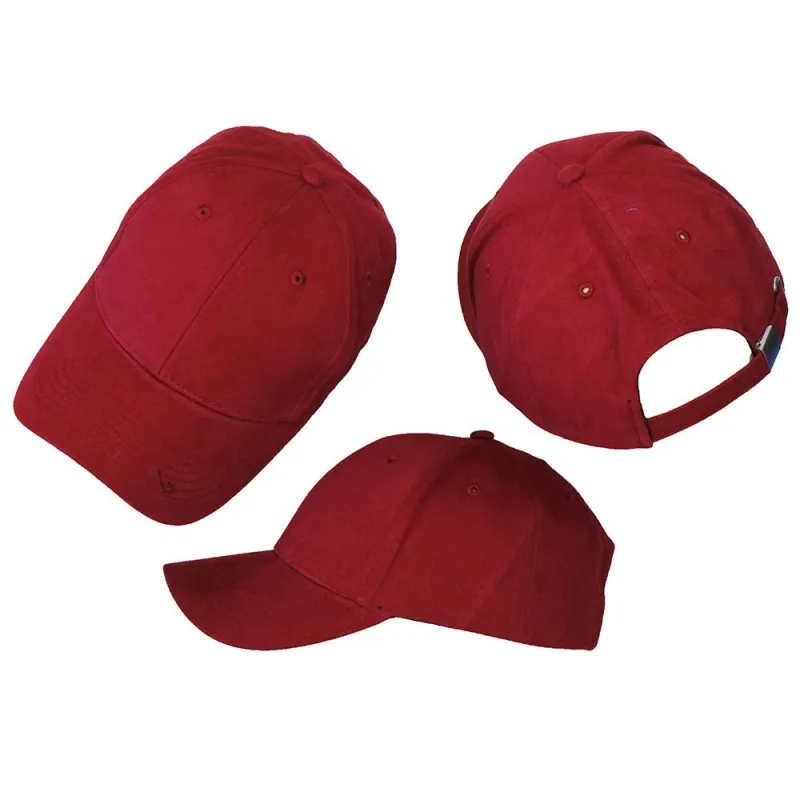 Basic Plain Cap Burgundy Red 3-Pack
