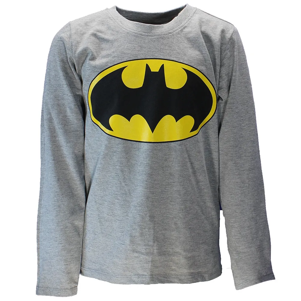 Batman Logo Kids Longsleeve Shirt Grey