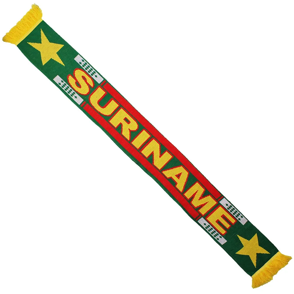 Suriname Flag Knitted Winter Scarf