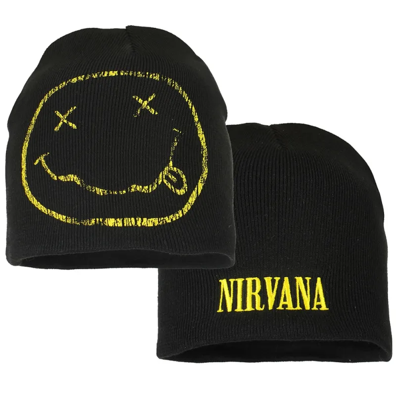 Nirvana Smiley Band Logo Beanie Hat