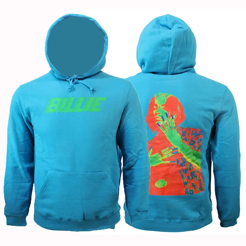 Billie Eilish Thermal Photo Neon Logo Hoodie Pullover Pullover