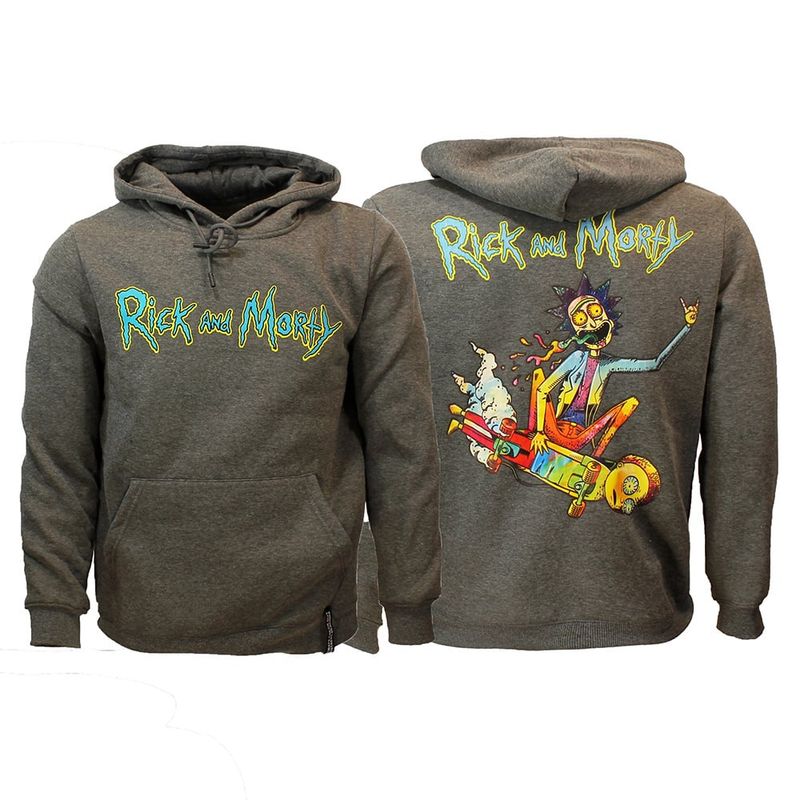 Rick &amp; Morty Acid Rick Hoodie Pullover Sweater Anthracite