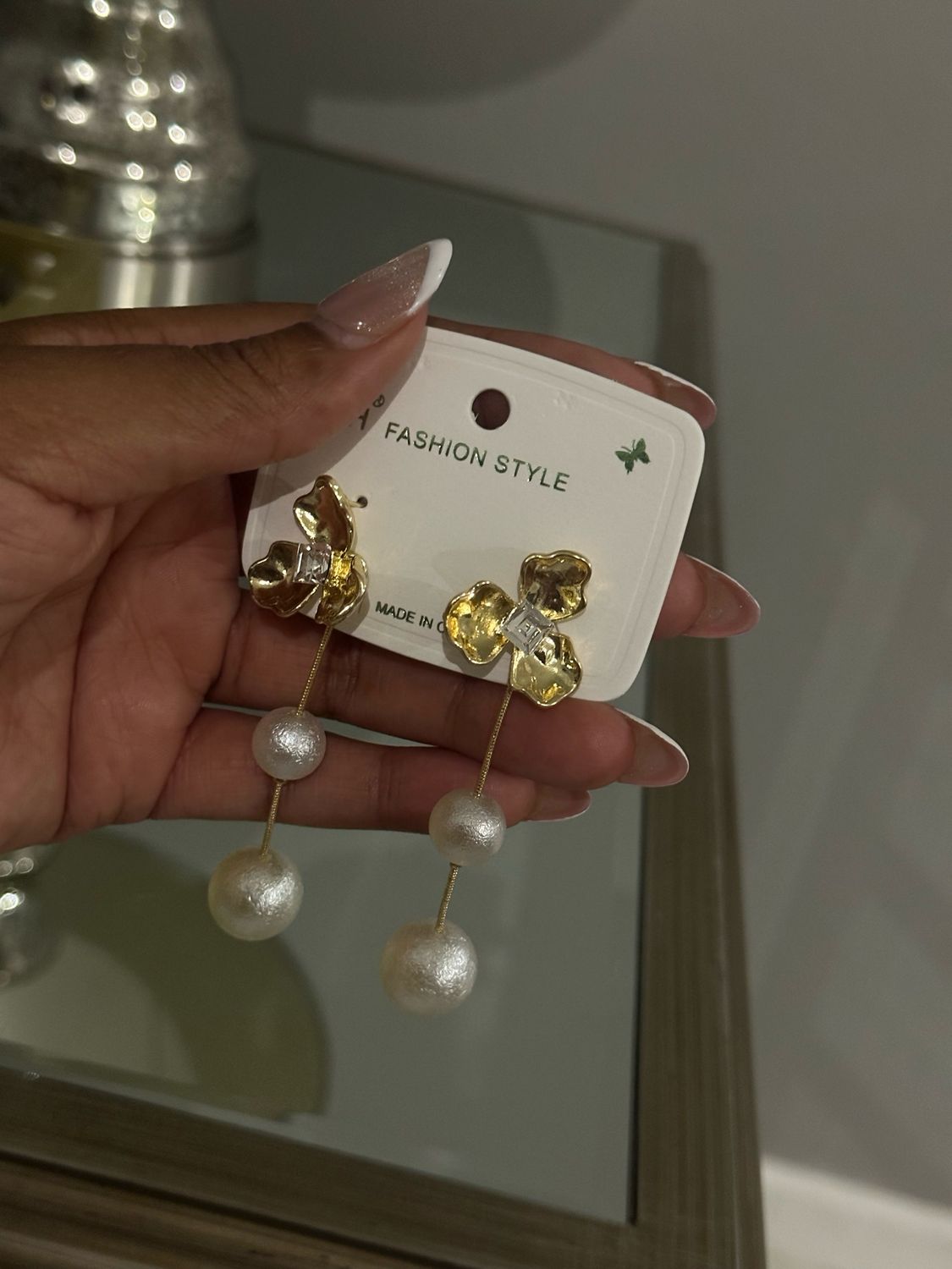 White Pearl Earrings