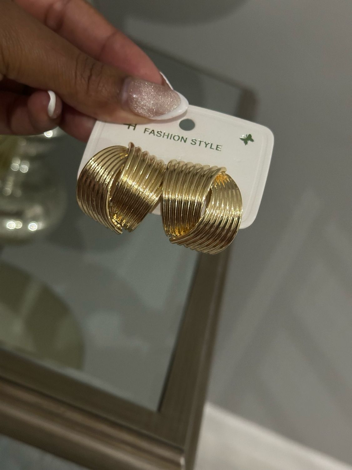 Gold Stripe Studs